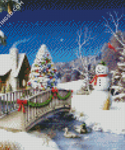 Snowy Christmas Day Diamond Paintings