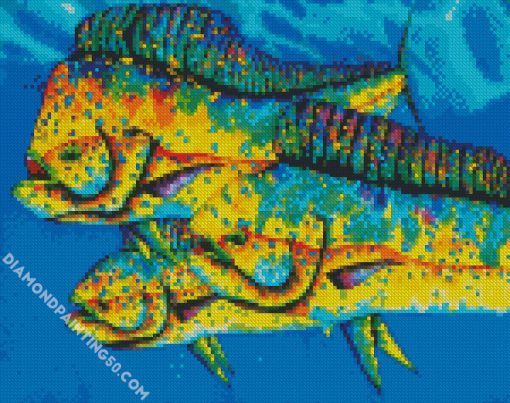 Colorful Mahi Mahi Fish diamond painting