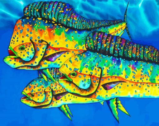 Colorful Mahi Mahi Fish diamond painting