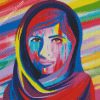 Colorful Malala Yousafzai diamond painting