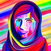 Colorful Malala Yousafzai diamond painting