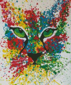 Colorful Splatter Lynx diamond painting