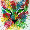 Colorful Splatter Lynx diamond painting