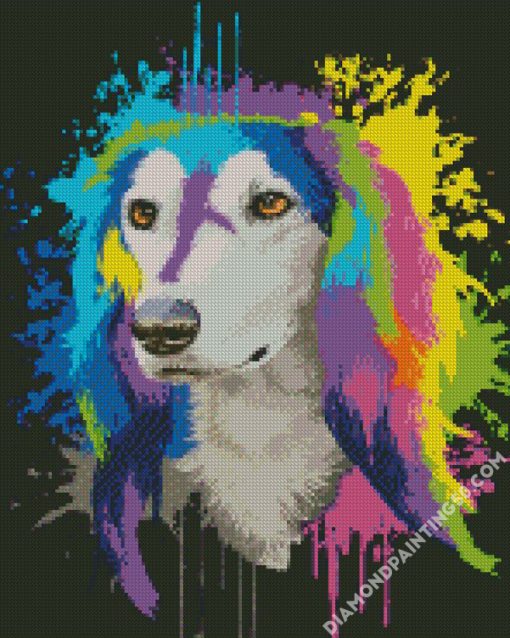 Colors Splash Saluki Dog diamond painting