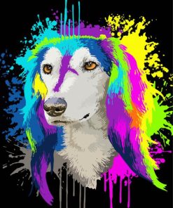 Colors Splash Saluki Dog diamond painting