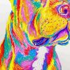 Colorful Staffy Dog Animal Diamond Paintings