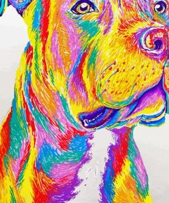 Colorful Staffy Dog Animal Diamond Paintings