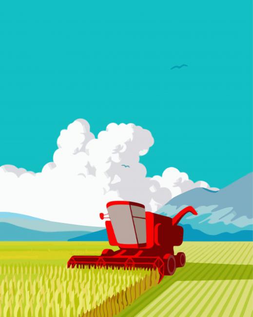 Combine Harvester Art Diamond Paintings