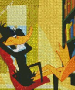 Daffy Duck Sitting In The Desk diamond painting