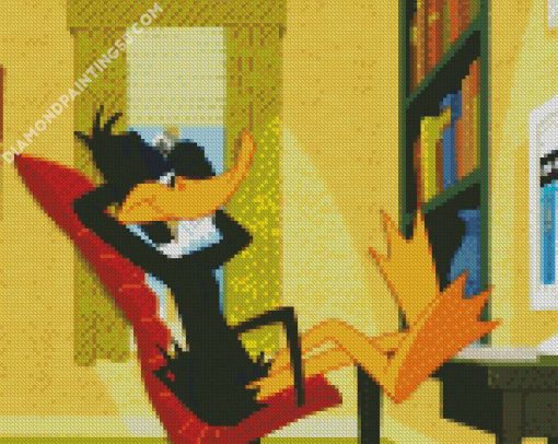 Daffy Duck Sitting In The Desk diamond painting