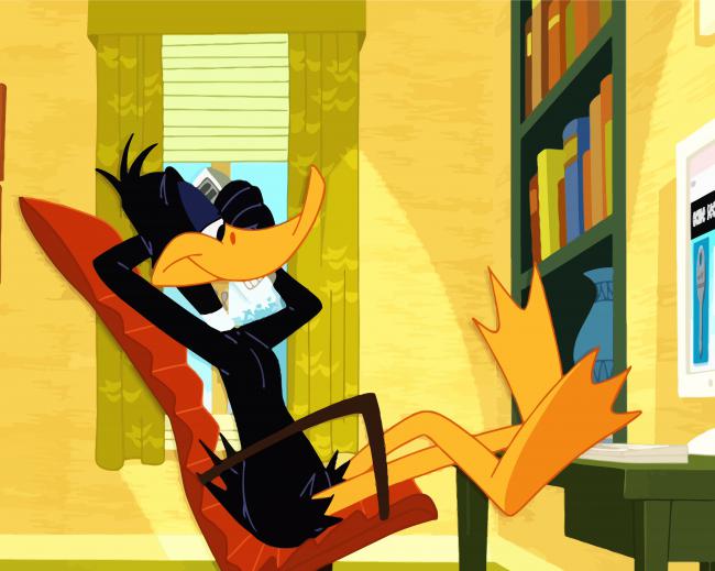 Daffy Duck Sitting In The Desk diamond painting