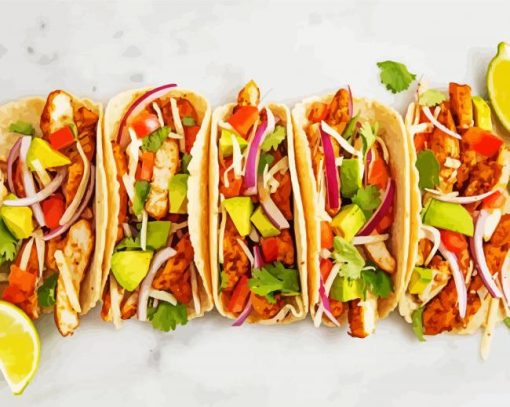 Delicious Chicken Tacos Diamond Paintings