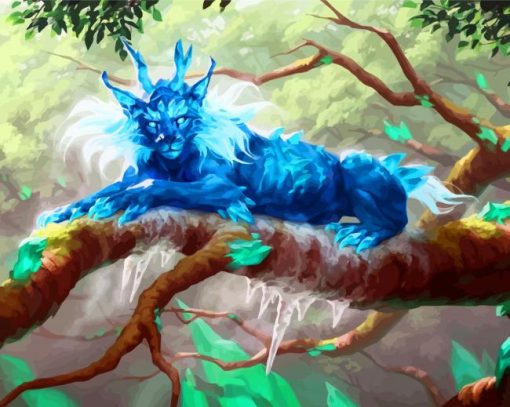 Fantasy Blue Lynx Cat diamond painting