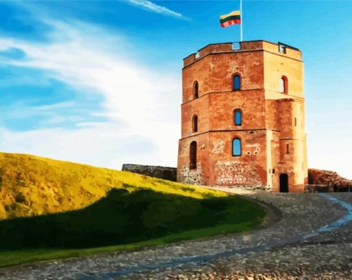 Gediminas Tower Lithuania diamond painting