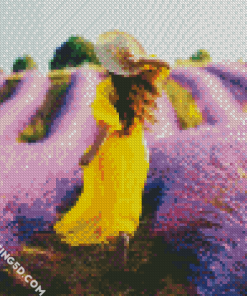 Girl In Lavender Diamond Paintings