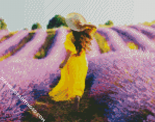 Girl In Lavender Diamond Paintings