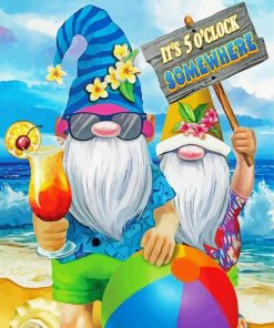 Gnomes On Vacation Diamond Paintings