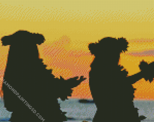 Hawaiian Girls Silhouettes Diamond Paintings