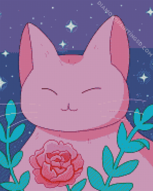 Purple Cat Diamond Painting