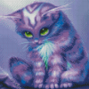 Cute Purple Cat Diamond Paintings