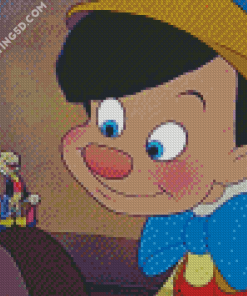 Jiminy Cricket And Pinoccio Cartoon Diamond Paintings