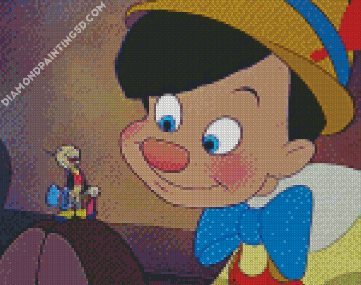 Jiminy Cricket And Pinoccio Cartoon Diamond Paintings