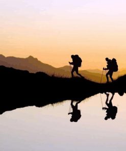 Hikers At Sunset diamond painting