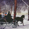 Horse Carriage In Snow diamond painting