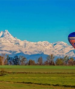 Hot Air Balloon And Mountain In Mondovi Diamond Paintings