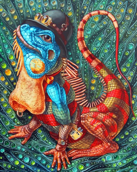 Iguana Art diamond painting