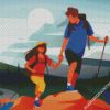 Illustration Couple Hiking diamond painting