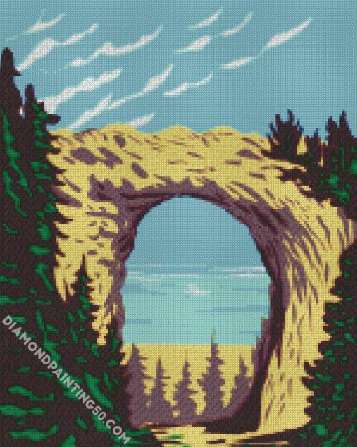 Illustration Mackinac Arch Rock diamond painting