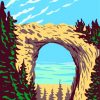 Illustration Mackinac Arch Rock diamond painting