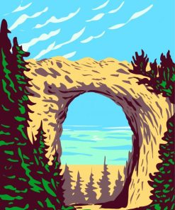 Illustration Mackinac Arch Rock diamond painting