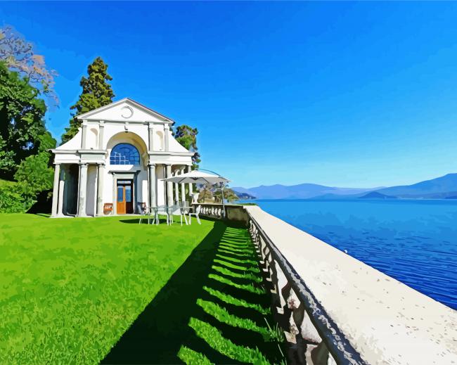 Italian Villa On The lake Diamond Paintings