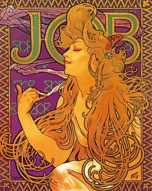 Job Cigarettes Alphonse Mucha Diamond Paintings