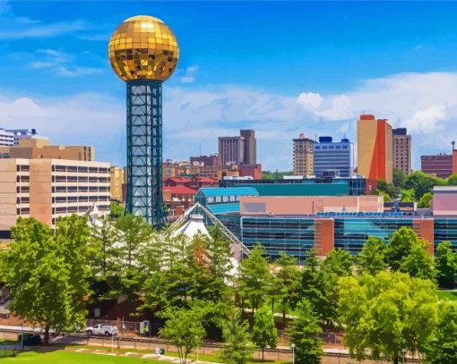 Knoxville Sunsphere Building Diamond Painting