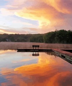 Lake Wallenpaupack At Morning Diamond Paintings