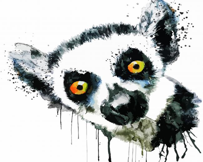 Lemur Head diamond painting