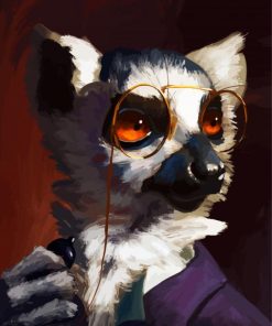 Lemur With Glasses Diamond Paintings