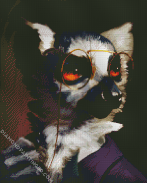 Lemur With Glasses Diamond Paintings