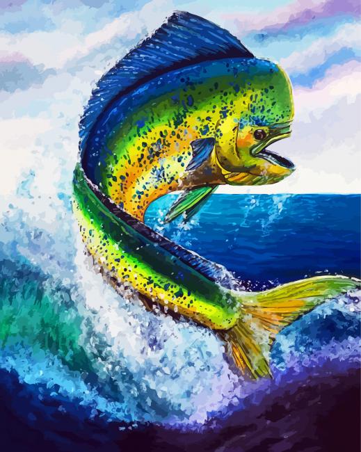 Mahi Mahi Fish Jumping diamond painting