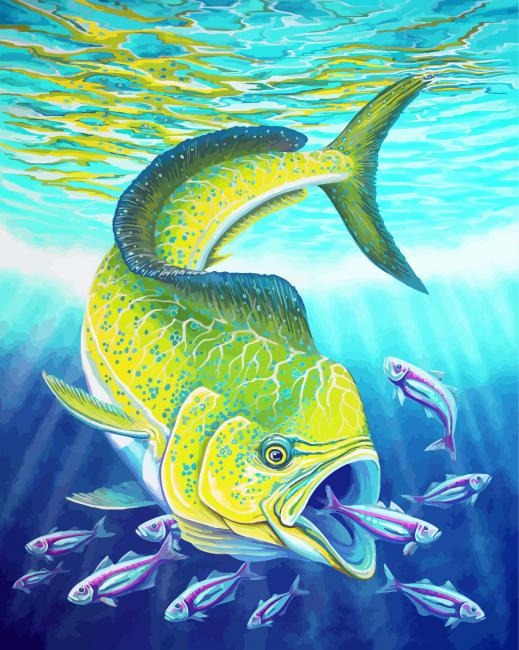 Mahi Mahi Eating Fish diamond painting