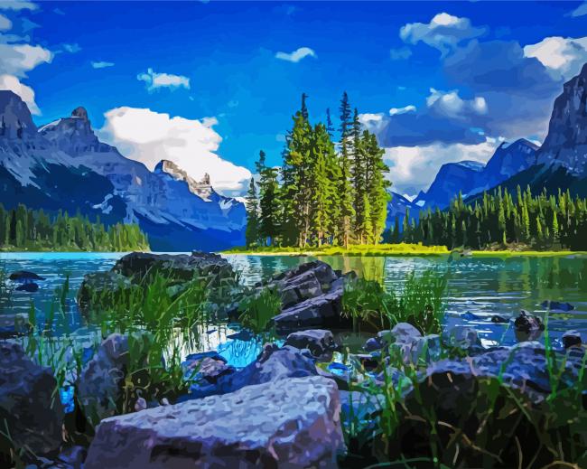 Maligne Canada Landscape diamond painting