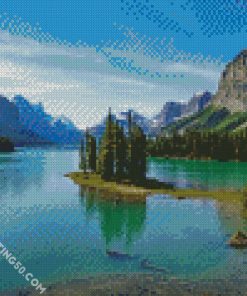 Maligne Lake diamond painting