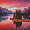 Maligne Lake At Sunset diamond painting