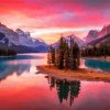 Maligne Lake At Sunset diamond painting