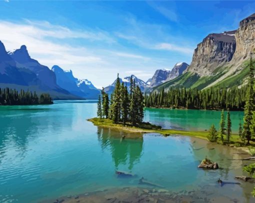 Maligne Lake diamond painting