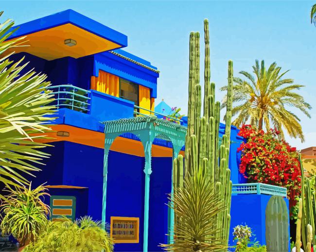 Marrakesh Majorelle Garden diamond painting