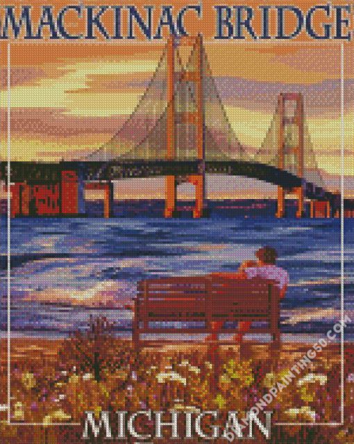 Michigan Mackinac Bridge Poster diamond painting